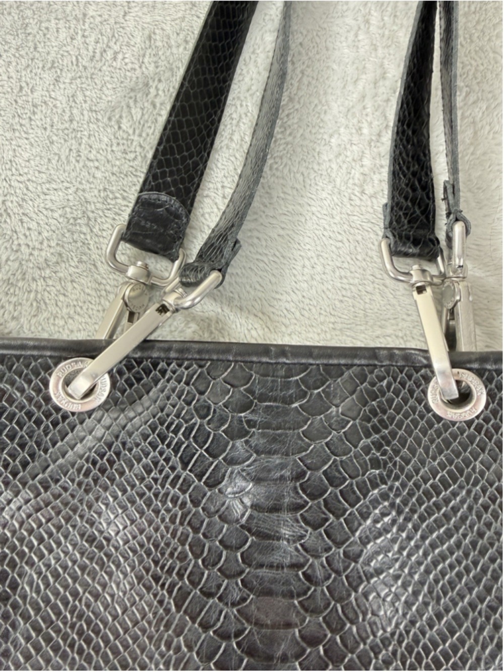 Rudsak Ruma Snake Skin Leather Shoulder Bag Black - Picture 4 of 16